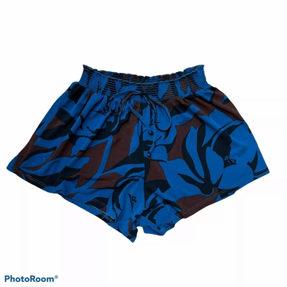Evereve Peyton Jensen Turks Shorts Womens SMALLElastic Waist Blue NWT